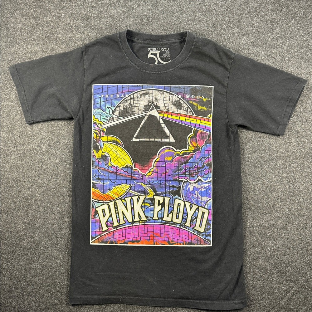 Pink Floyd Dark Side of the Moon 50th Anniversary T-Shirt Mens XS Black Cotton